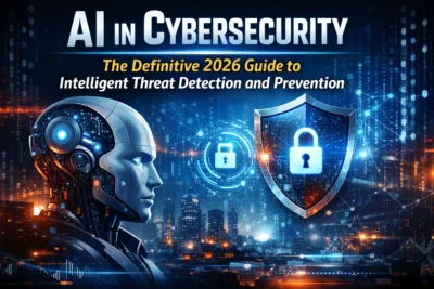 AI in Cybersecurity 2026 guide featuring intelligent threat detection and digital security shield