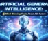 Artificial General Intelligence futuristic robot with glowing neural network representing AGI future technology