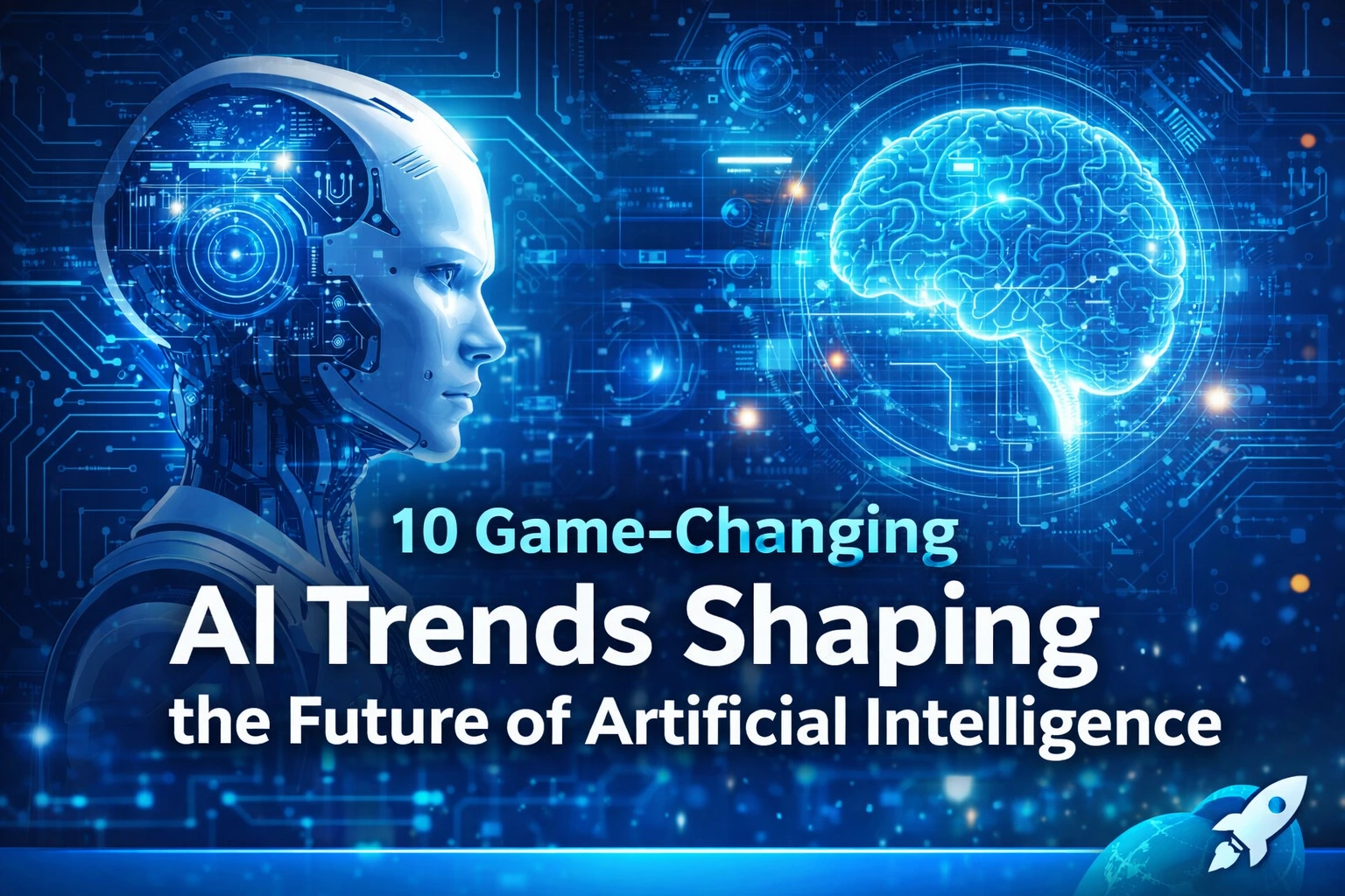 AI trends shaping the future of artificial intelligence technology concept